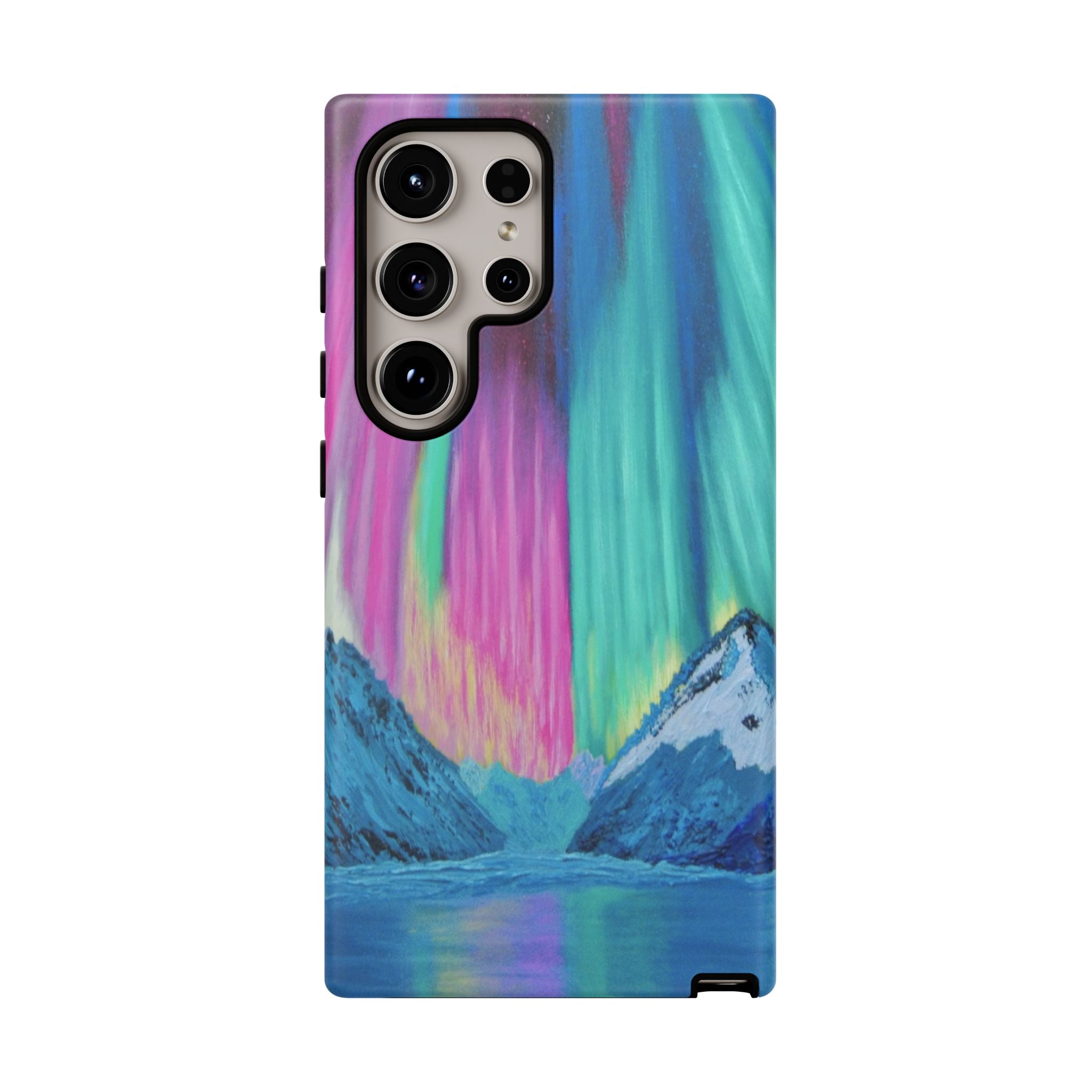 Aurora Mountain Tough Phone Case — Northern Lights Protective iPhone Cover