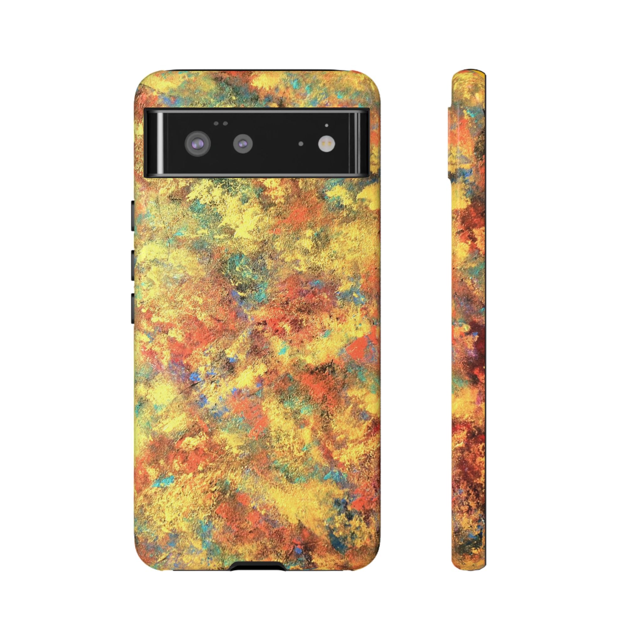 Abstract Autumn Marble Phone Case — Protective iPhone Cover with Warm Fall Colors