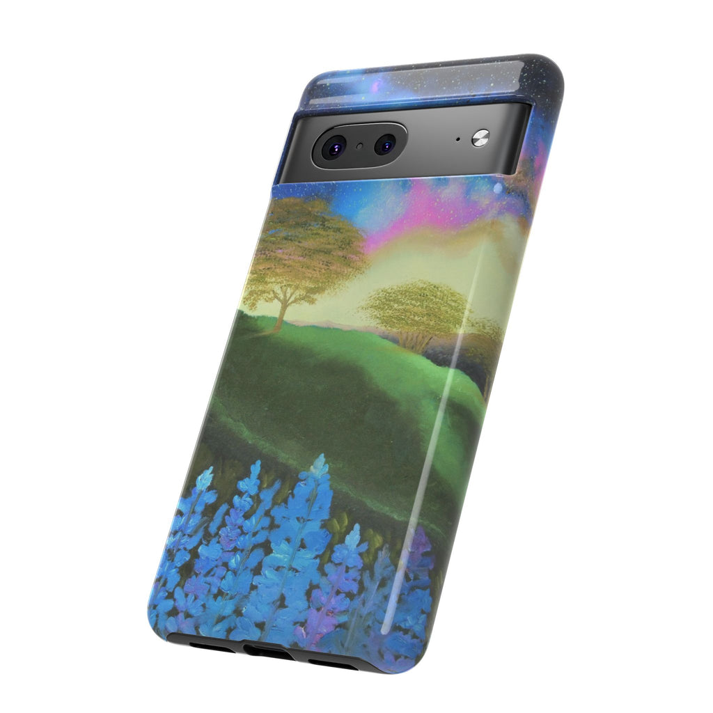 Aurora Nightscape Phone Case — Galaxy Meadow Protective Case