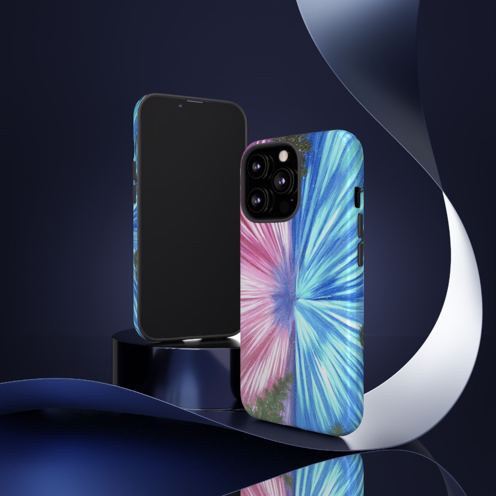 Phone Case — Pink & Blue Burst Tough Protective Case