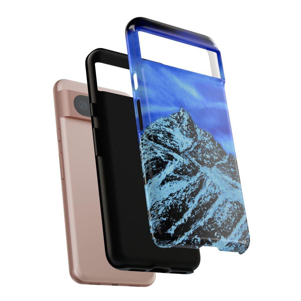 Mountain Peak Blue Tough Phone Case — Rugged Protective iPhone Cover