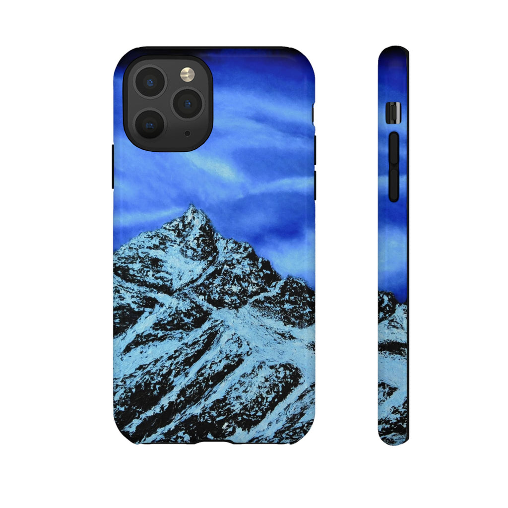Mountain Peak Blue Tough Phone Case — Rugged Protective iPhone Cover