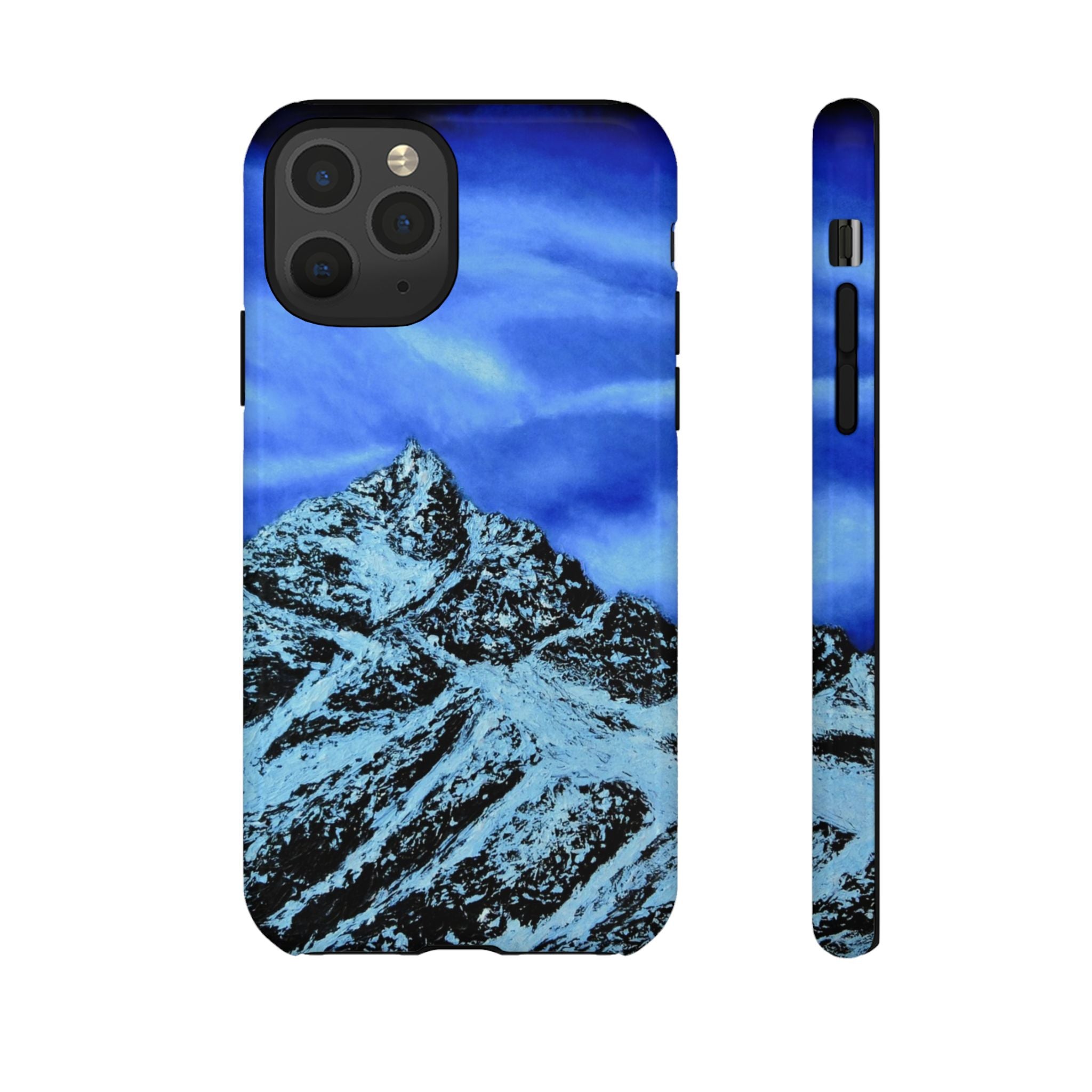 Mountain Peak Blue Tough Phone Case — Rugged Protective iPhone Cover