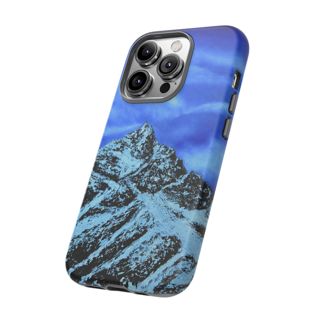 Mountain Peak Blue Tough Phone Case — Rugged Protective iPhone Cover