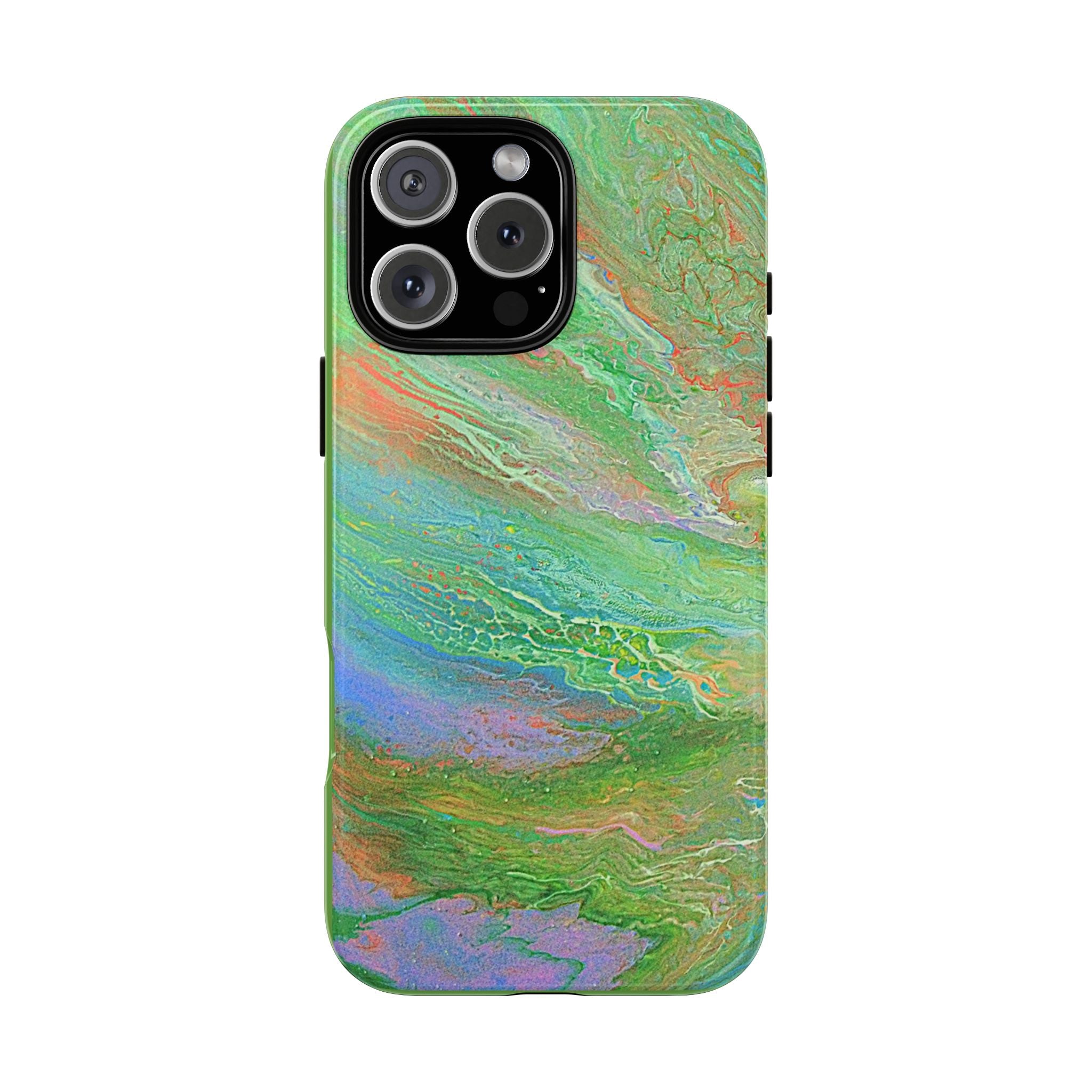Marbled Green Abstract Phone Case — Protective Tough Case for iPhone