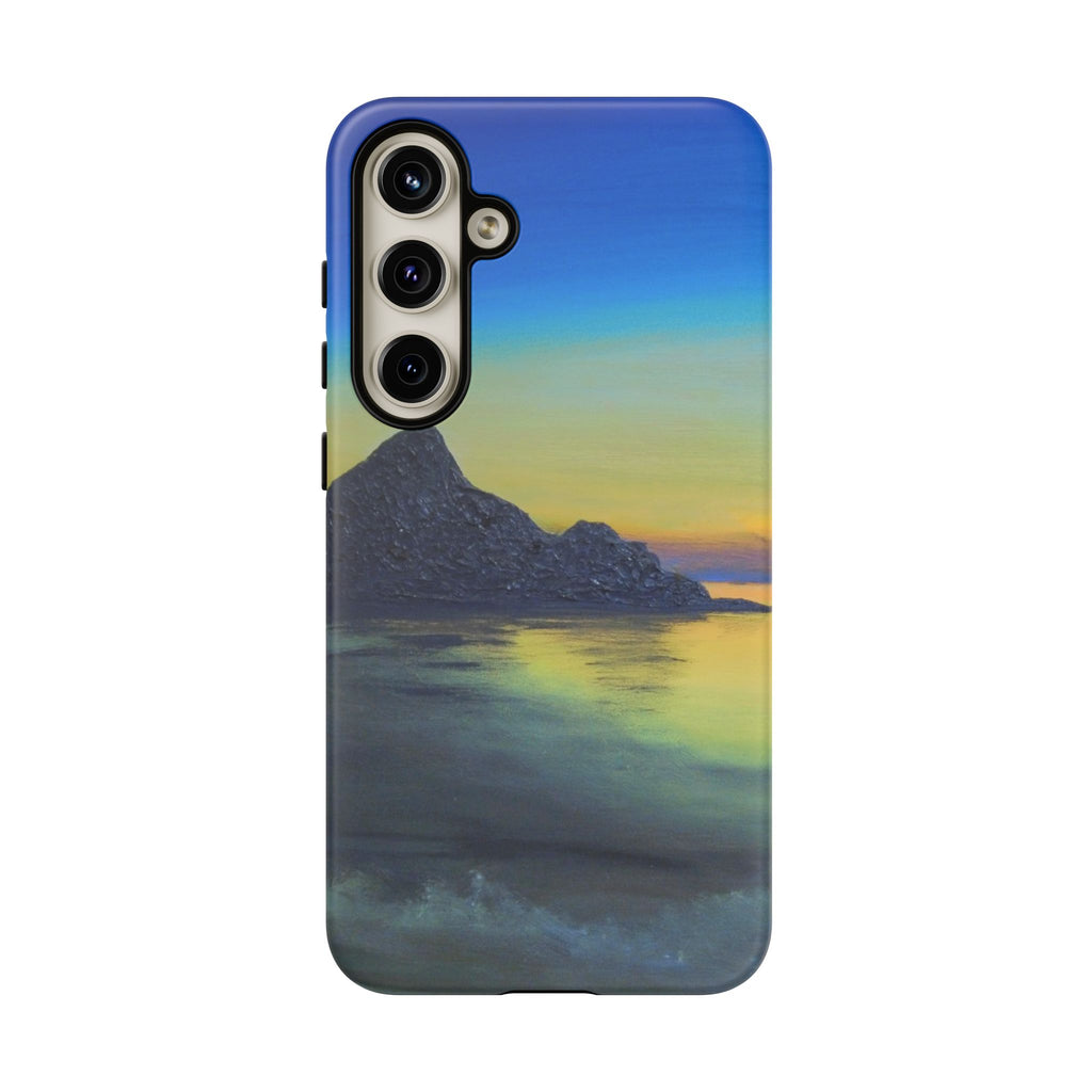 Sunset Cove Phone Case — Durable Protective Tough Case with Tranquil Beach Landscape