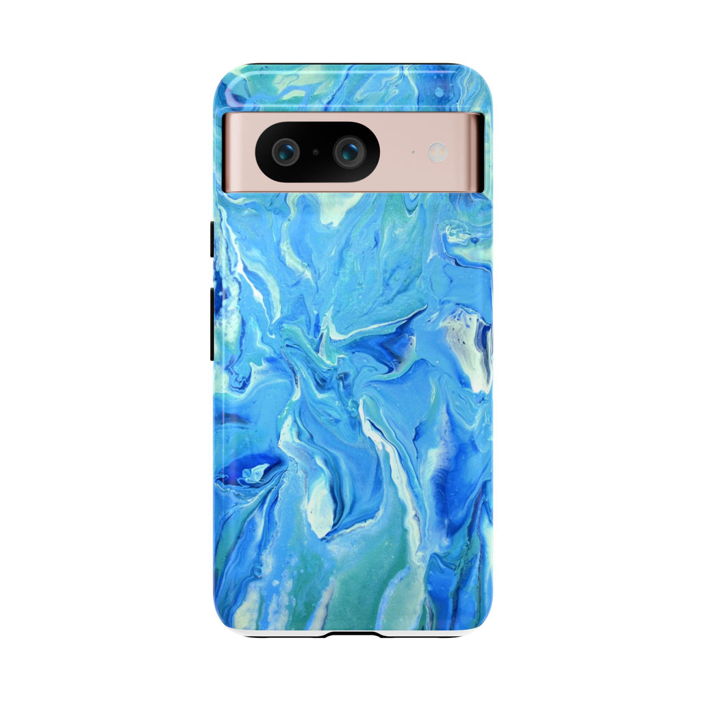 Blue Marble Tough Phone Case — Ocean Swirl Protective iPhone Cover