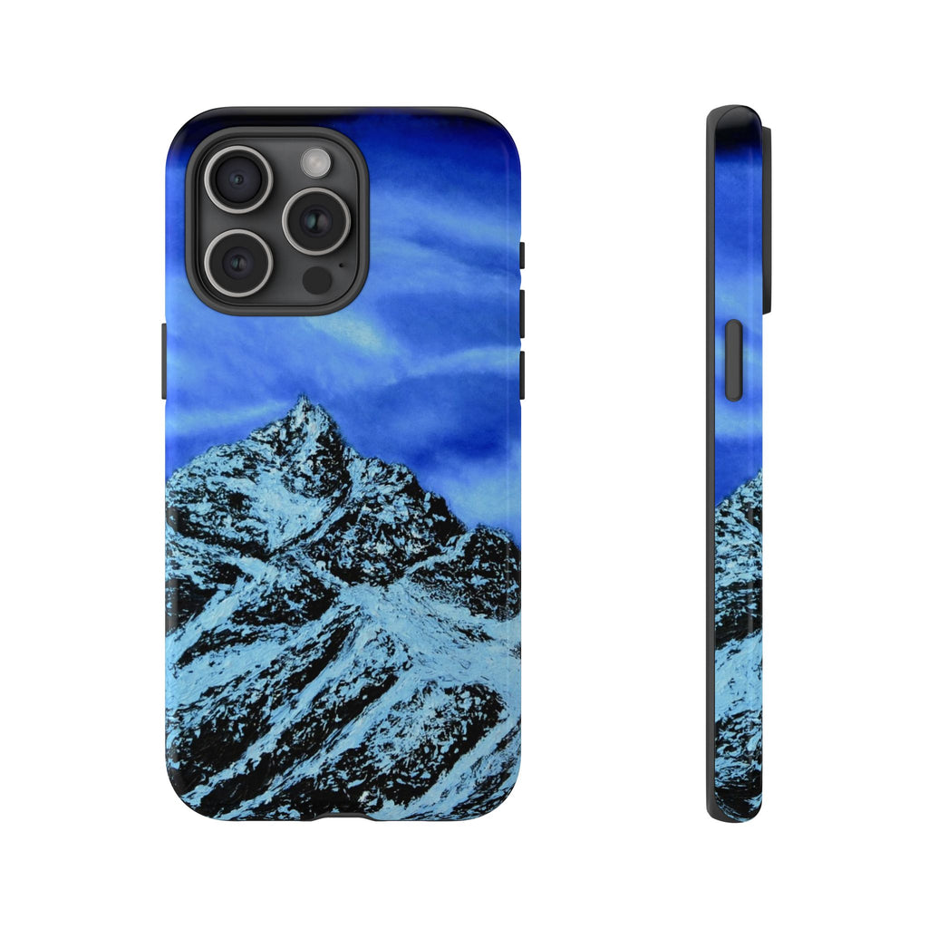 Mountain Peak Blue Tough Phone Case — Rugged Protective iPhone Cover