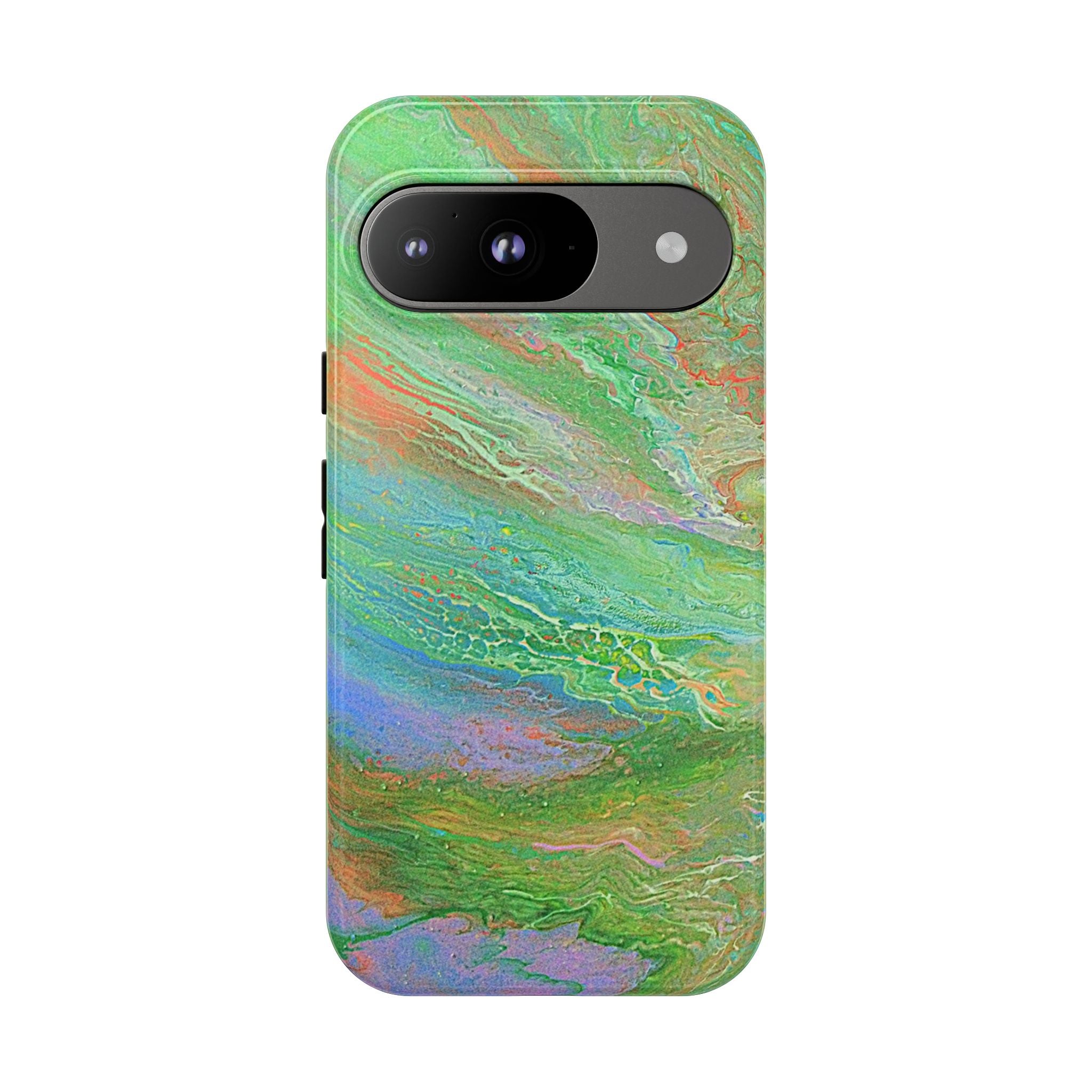 Marbled Green Abstract Phone Case — Protective Tough Case for iPhone