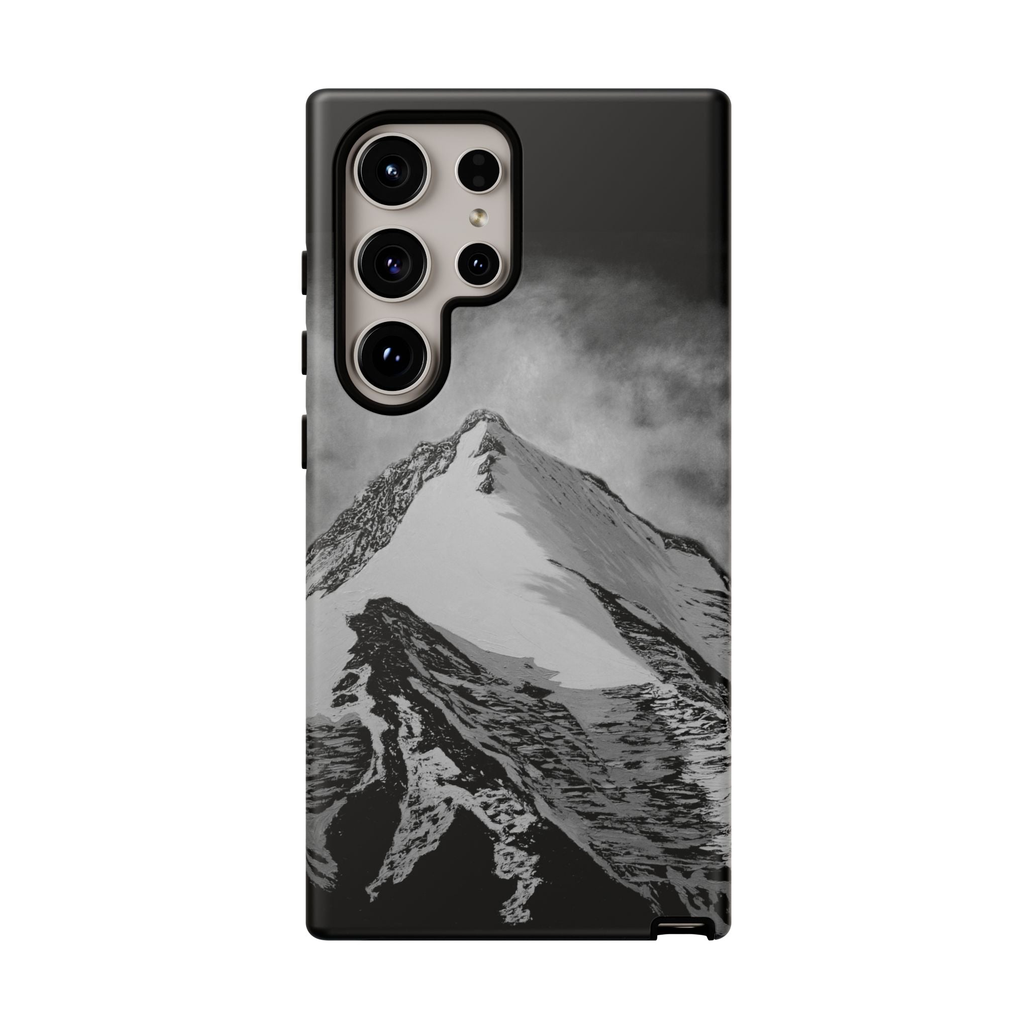 Mountain Peak Phone Case — Black & White Alpine Protective Case