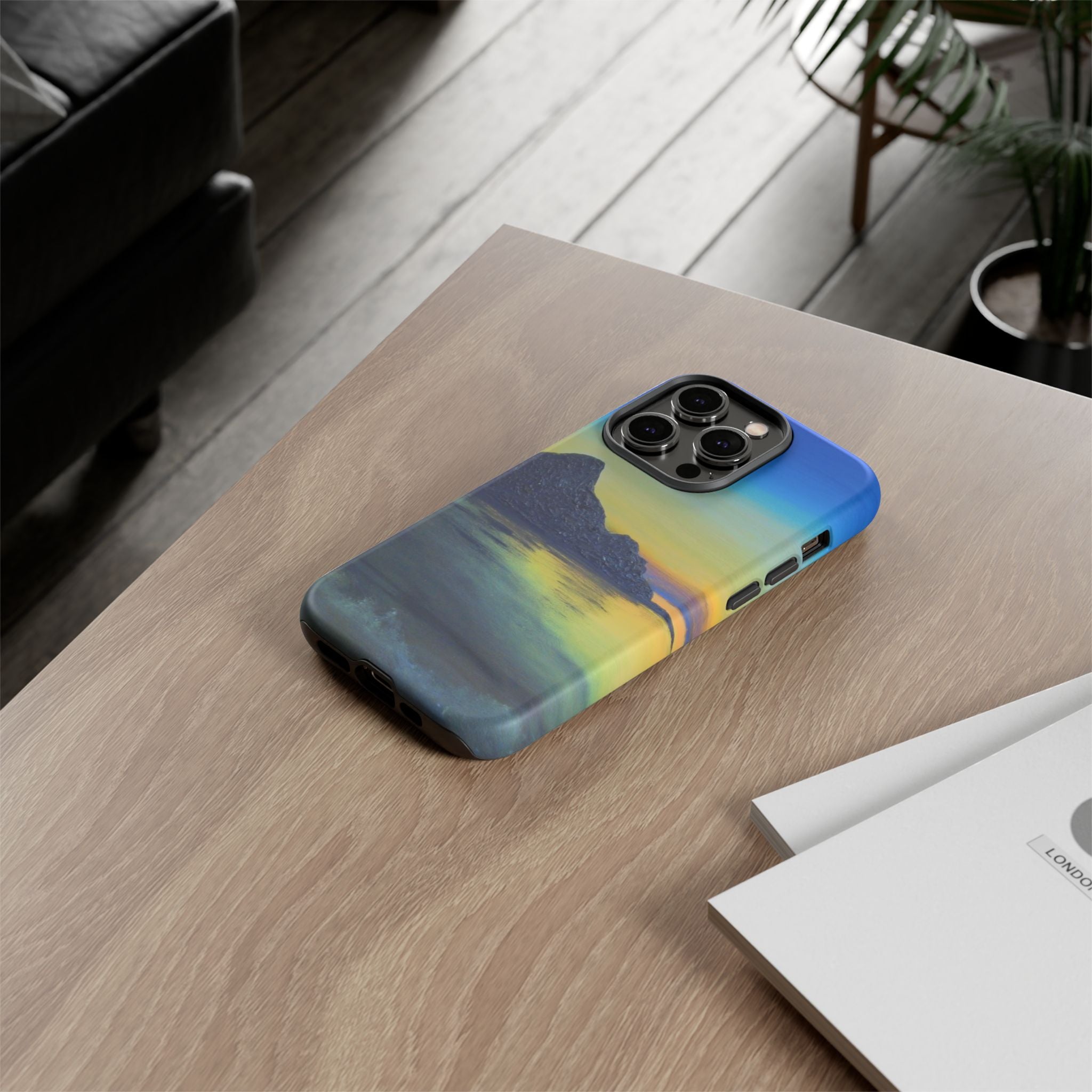 Sunset Cove Phone Case — Durable Protective Tough Case with Tranquil Beach Landscape
