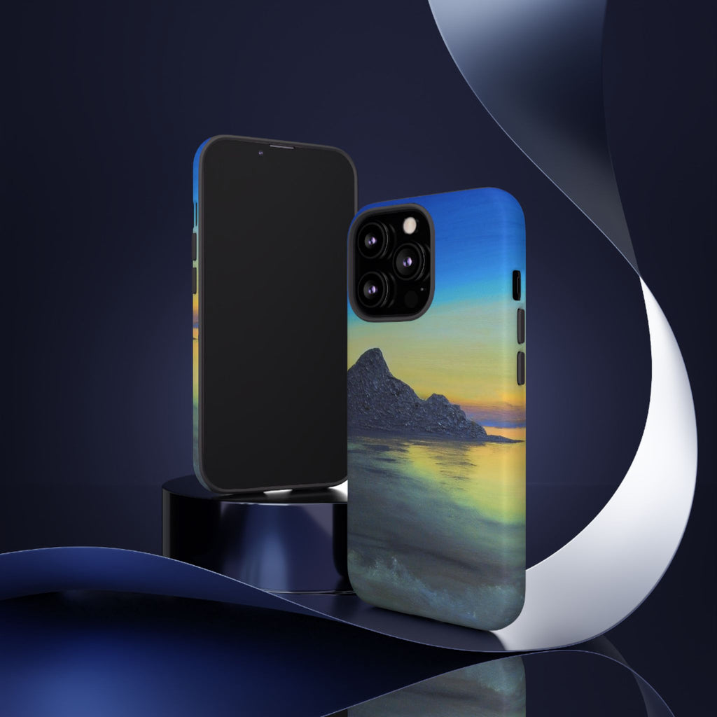 Sunset Cove Phone Case — Durable Protective Tough Case with Tranquil Beach Landscape