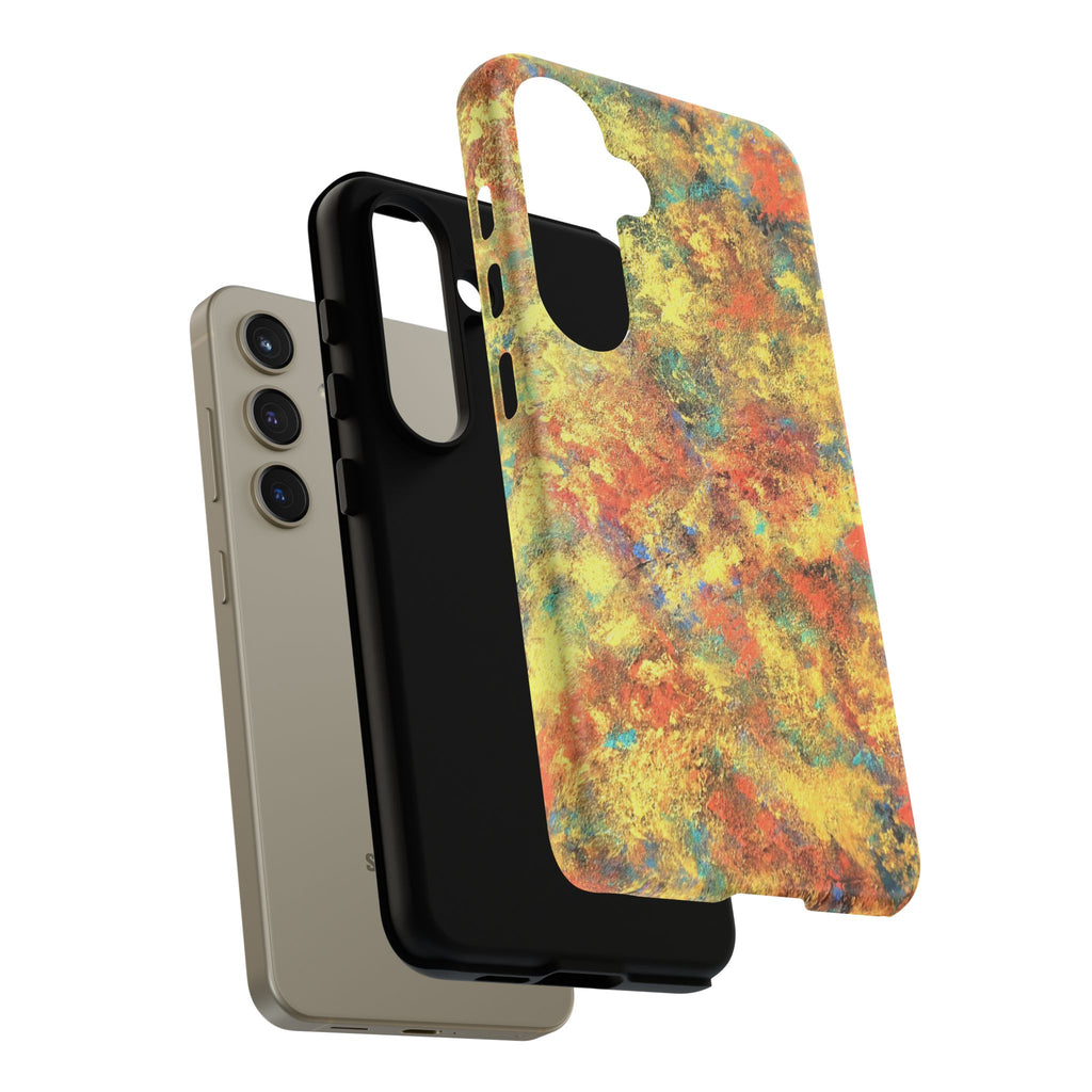 Abstract Autumn Marble Phone Case — Protective iPhone Cover with Warm Fall Colors
