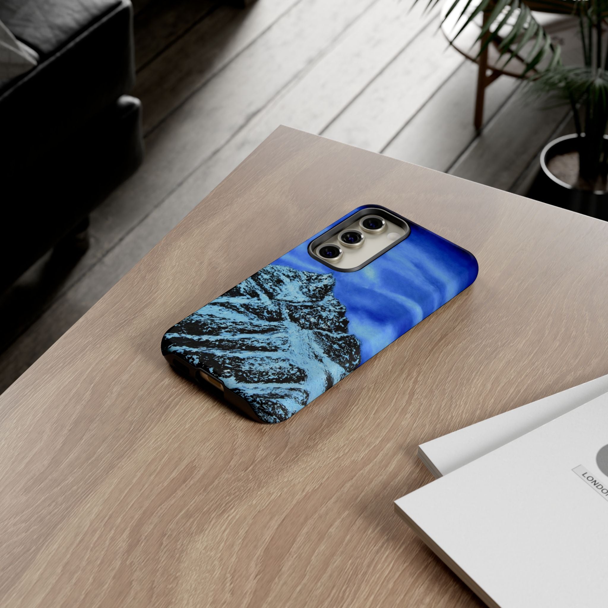 Mountain Peak Blue Tough Phone Case — Rugged Protective iPhone Cover