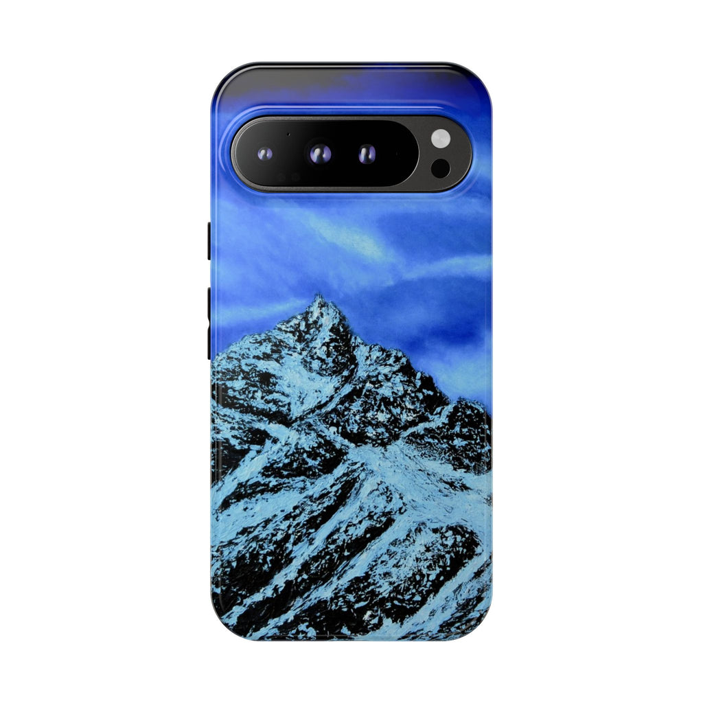 Mountain Peak Blue Tough Phone Case — Rugged Protective iPhone Cover