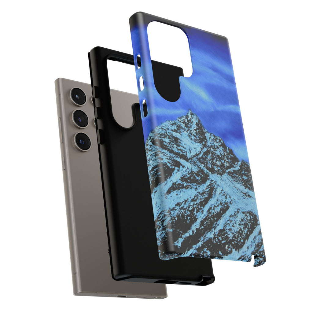 Mountain Peak Blue Tough Phone Case — Rugged Protective iPhone Cover