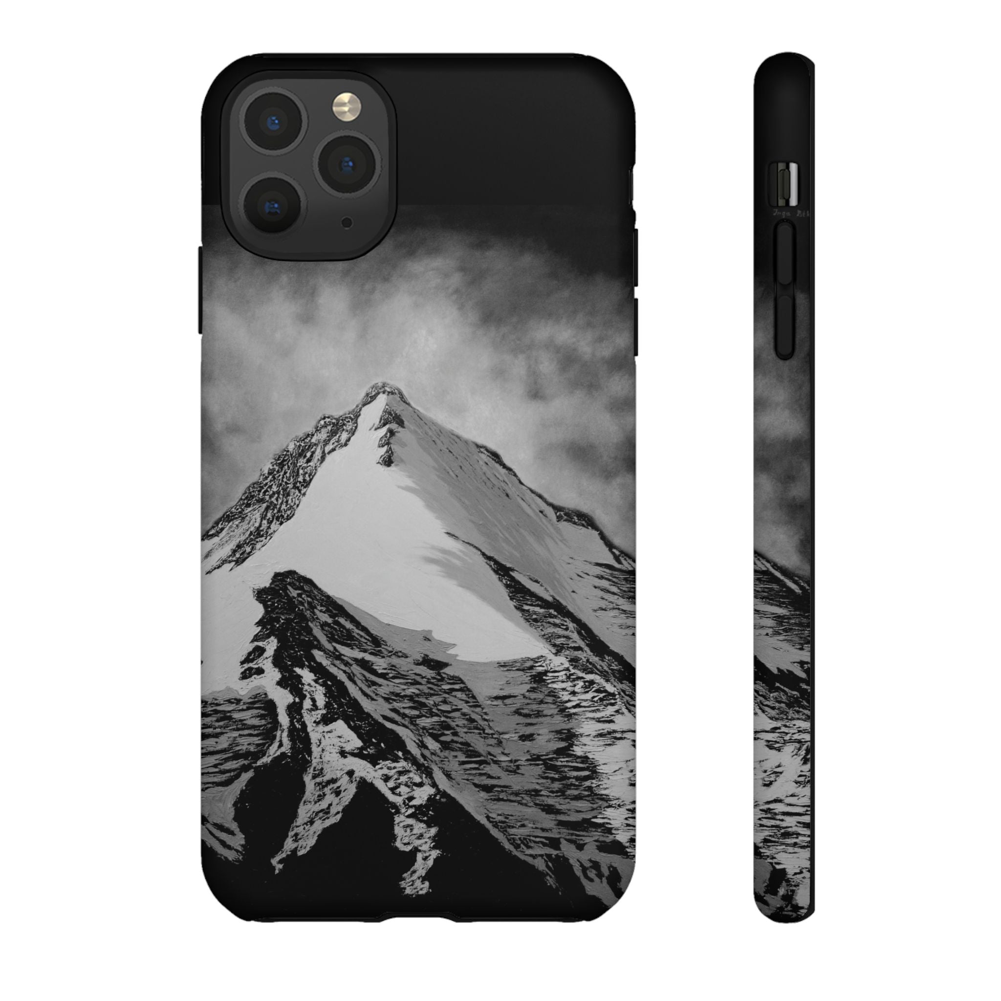 Mountain Peak Phone Case — Black & White Alpine Protective Case