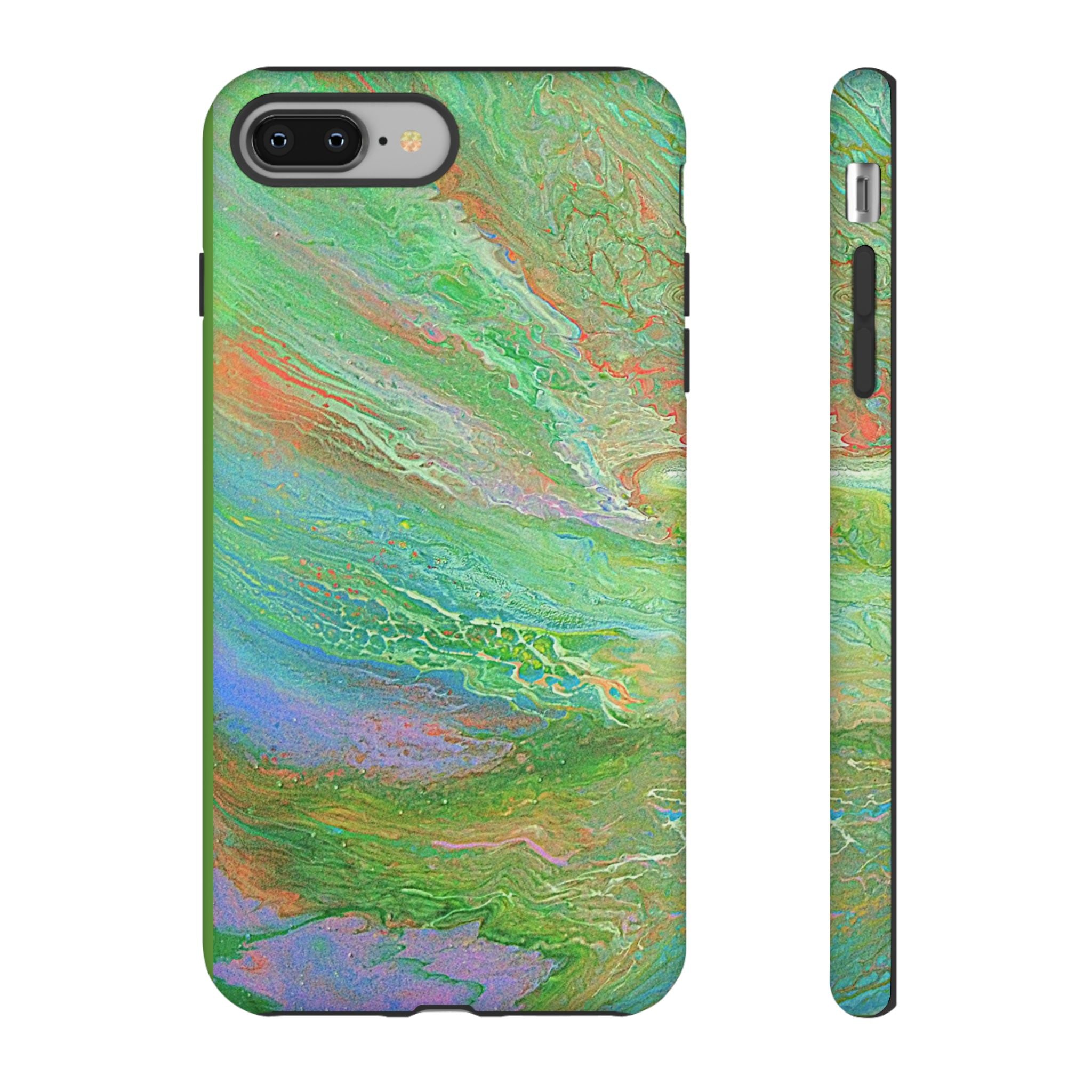 Marbled Green Abstract Phone Case — Protective Tough Case for iPhone