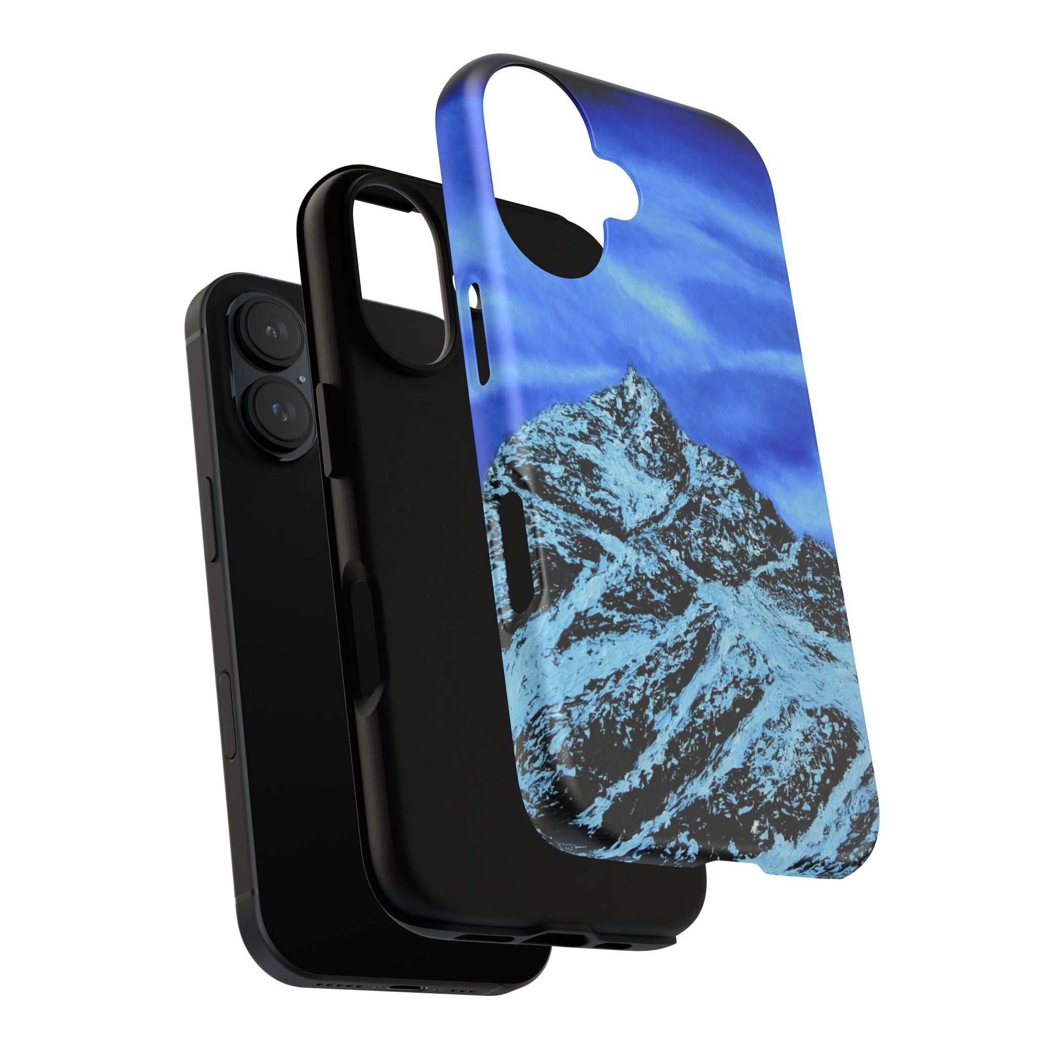 Mountain Peak Blue Tough Phone Case — Rugged Protective iPhone Cover