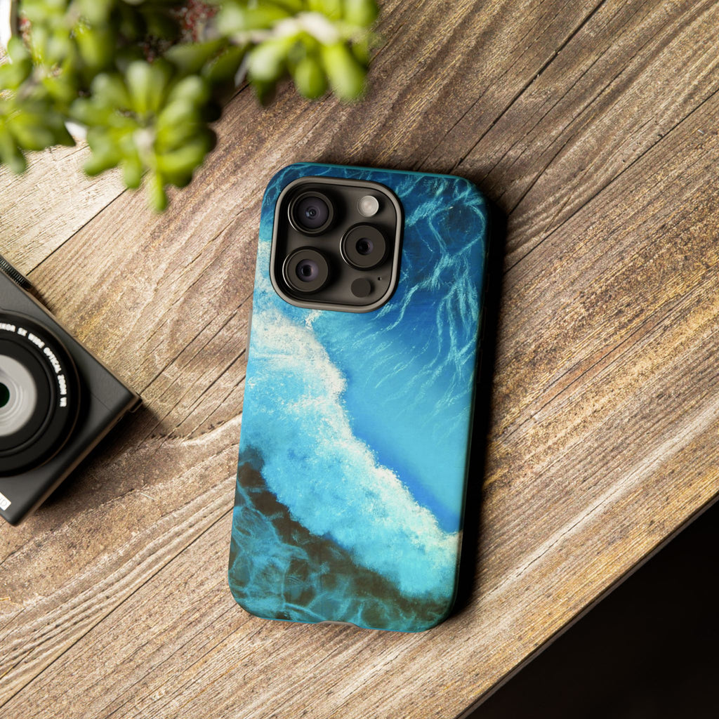 Ocean Wave Tough Phone Case — Blue Sea Water Protective Cover
