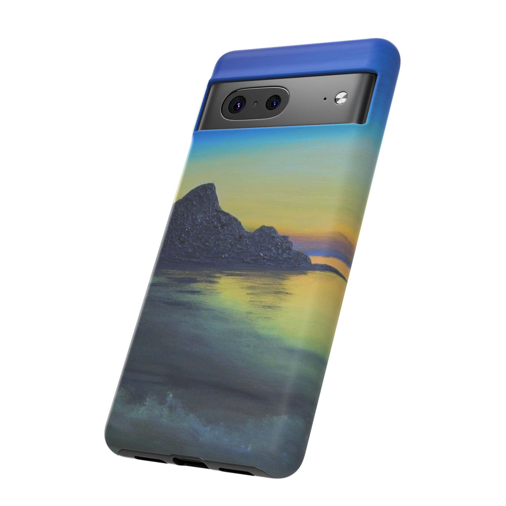 Sunset Cove Phone Case — Durable Protective Tough Case with Tranquil Beach Landscape