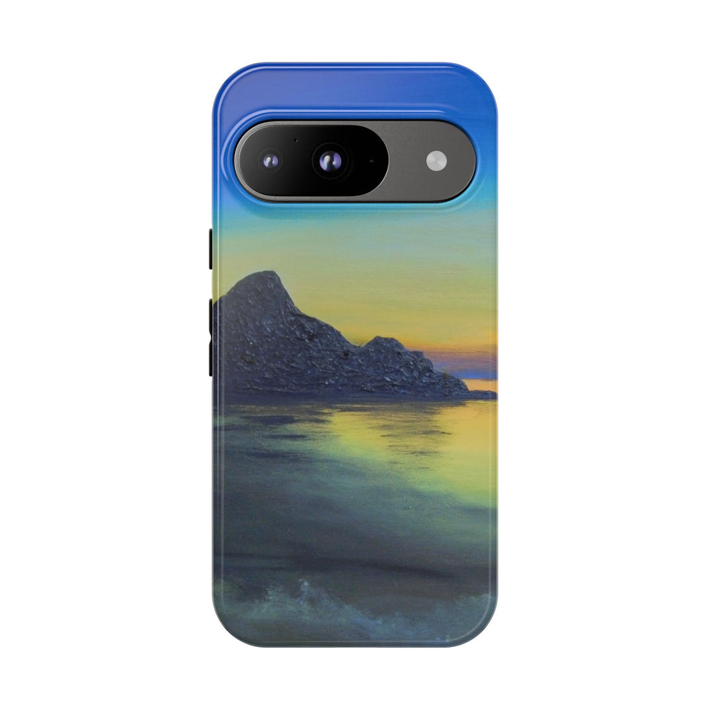 Sunset Cove Phone Case — Durable Protective Tough Case with Tranquil Beach Landscape