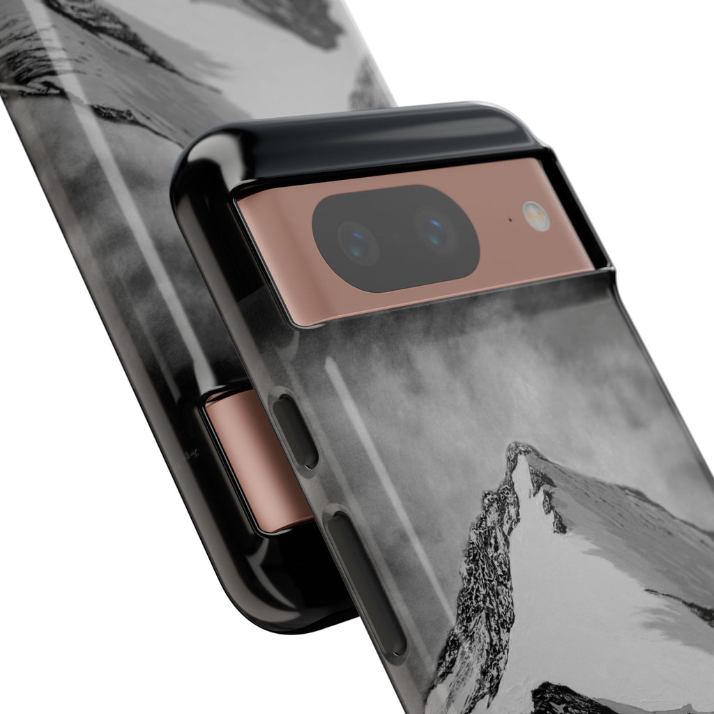 Mountain Peak Phone Case — Black & White Alpine Protective Case