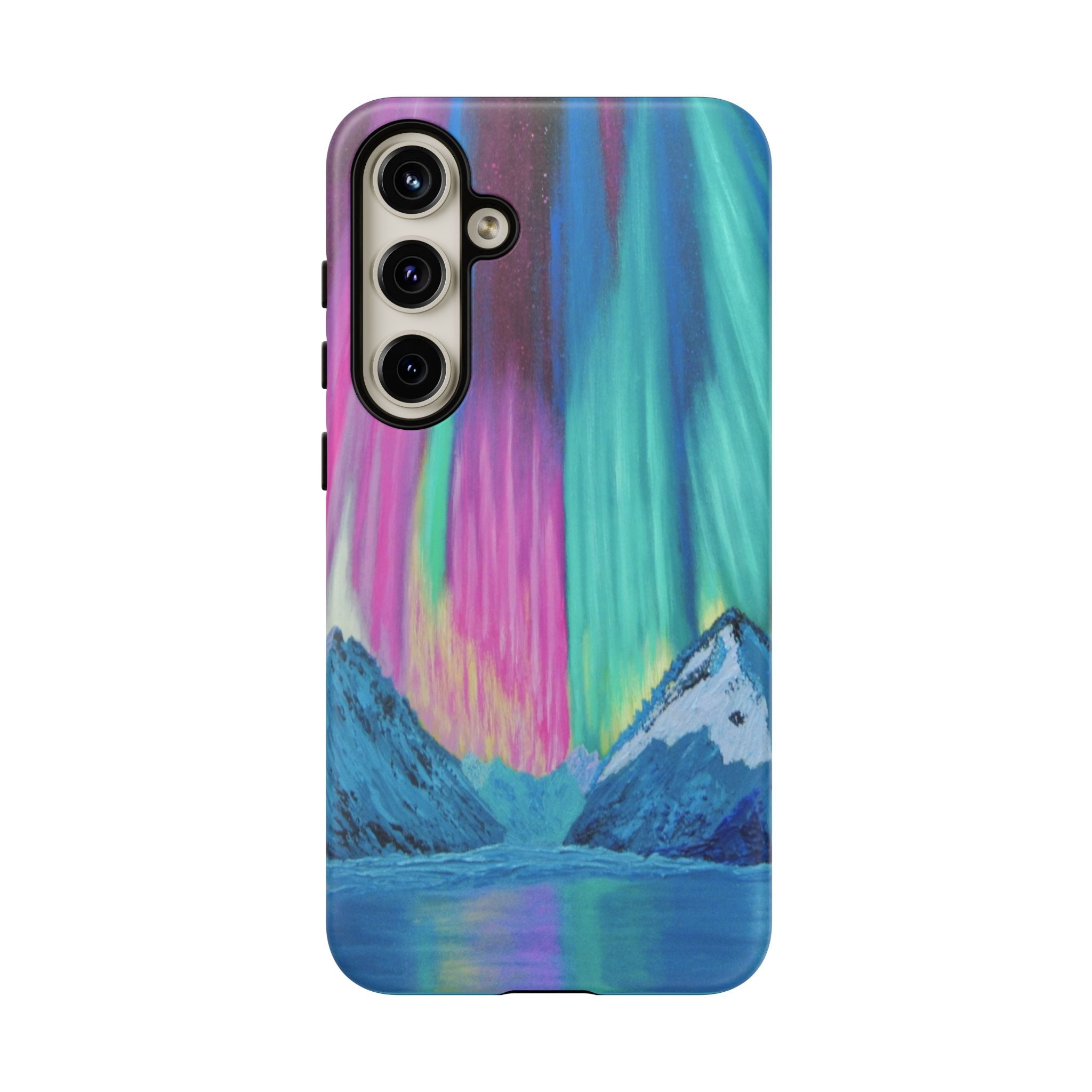 Aurora Mountain Tough Phone Case — Northern Lights Protective iPhone Cover