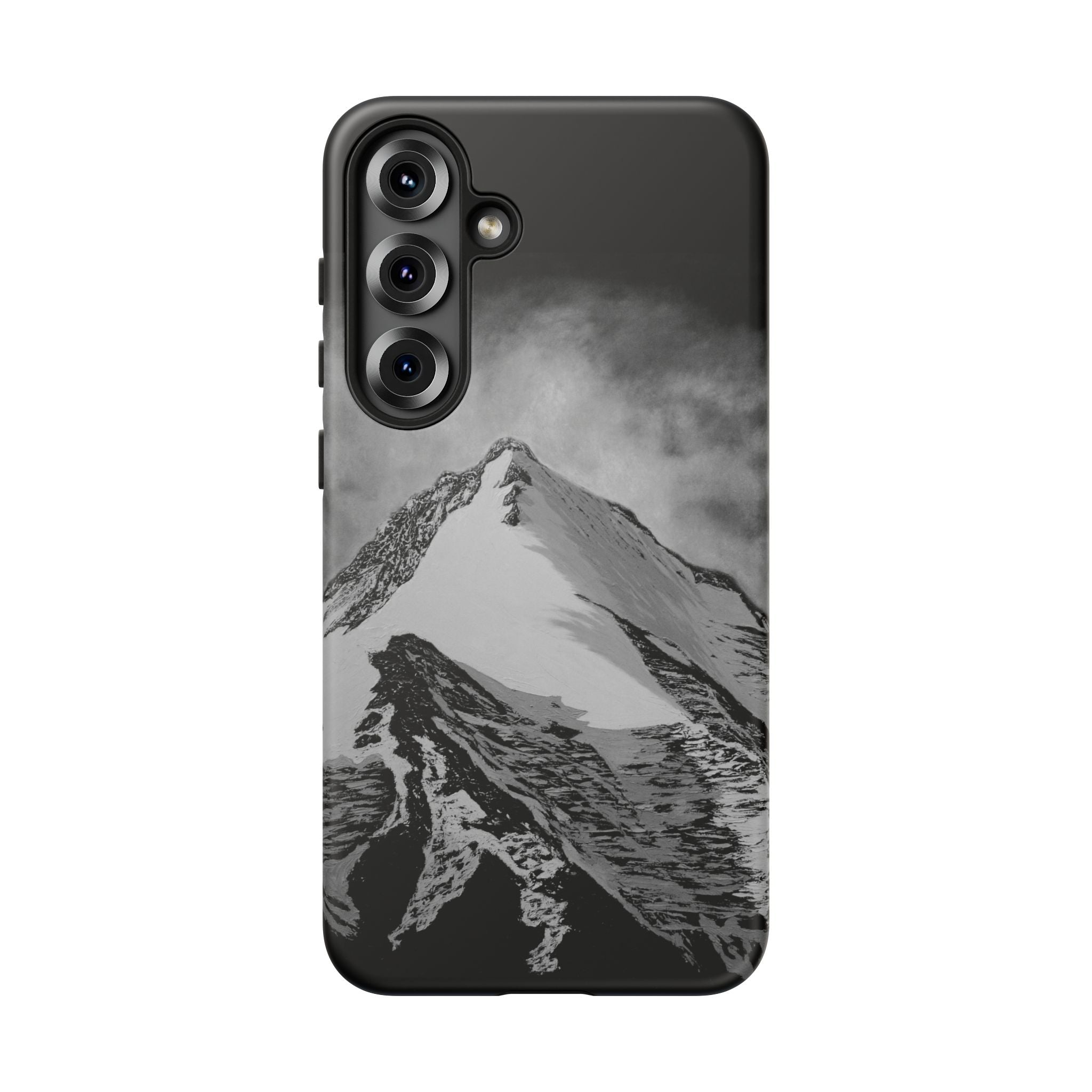 Mountain Peak Phone Case — Black & White Alpine Protective Case