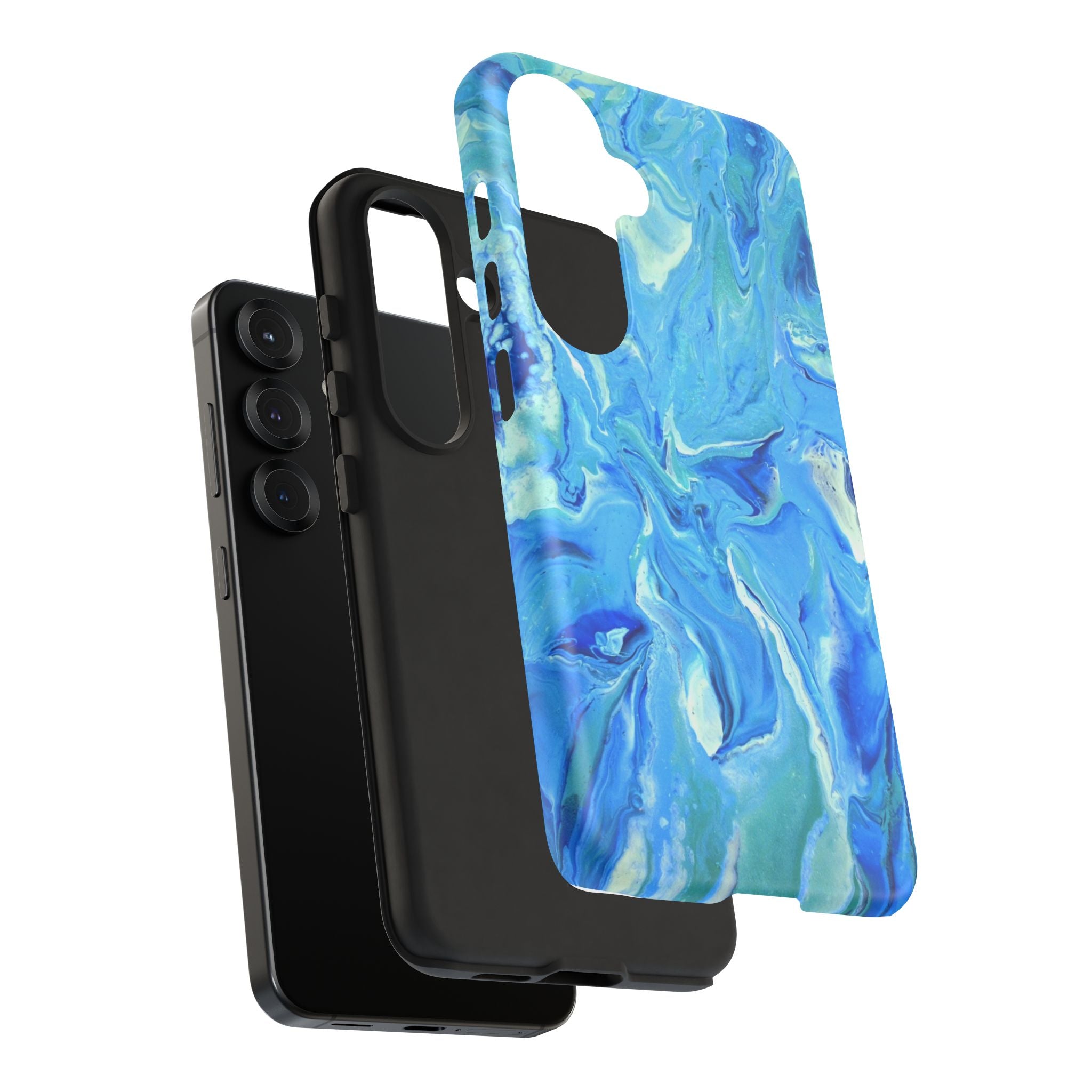 Blue Marble Tough Phone Case — Ocean Swirl Protective iPhone Cover