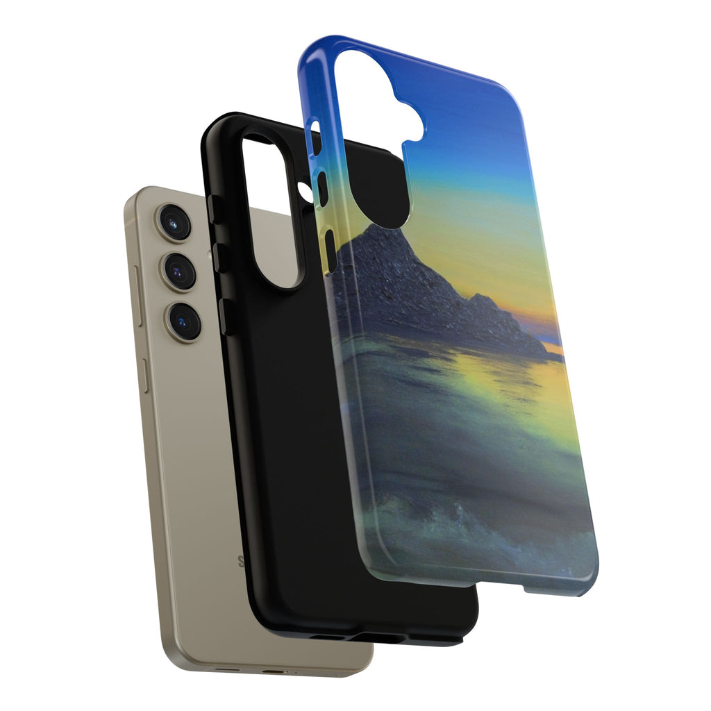 Sunset Cove Phone Case — Durable Protective Tough Case with Tranquil Beach Landscape