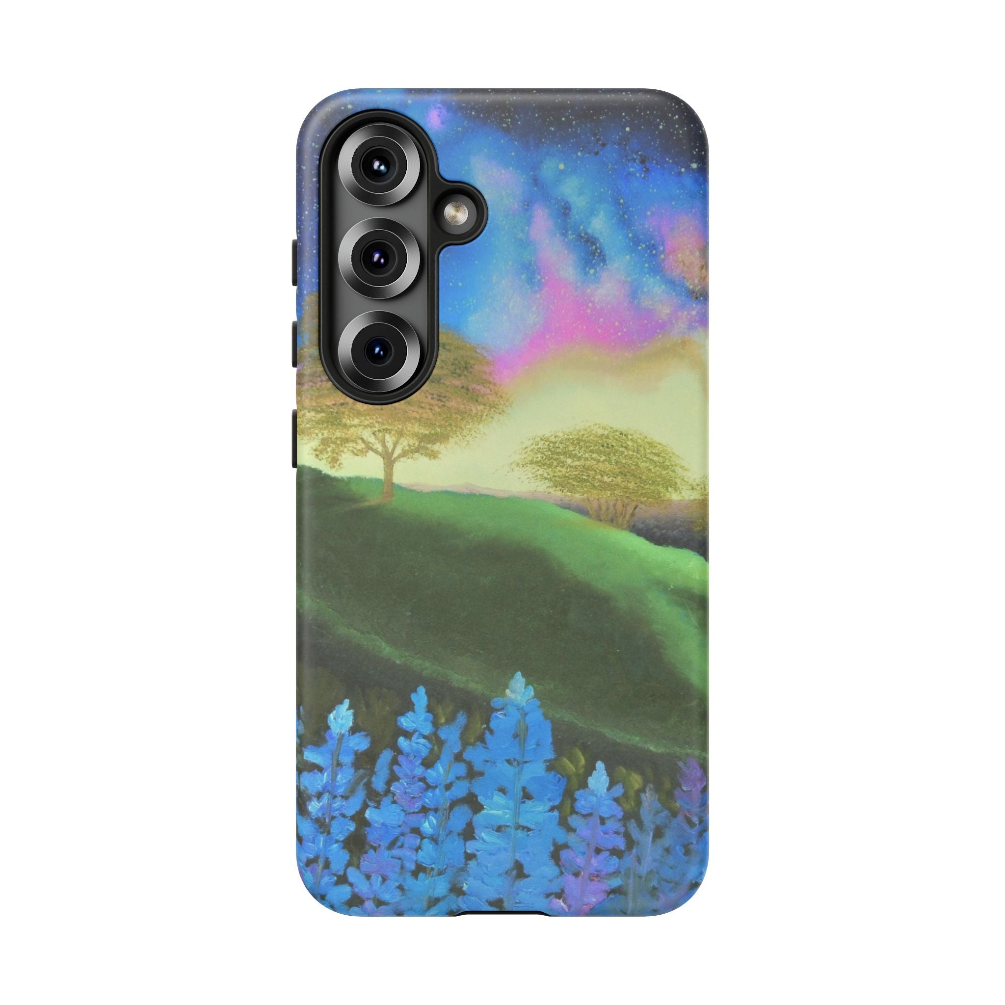 Aurora Nightscape Phone Case — Galaxy Meadow Protective Case