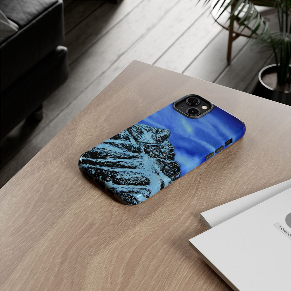 Mountain Peak Blue Tough Phone Case — Rugged Protective iPhone Cover