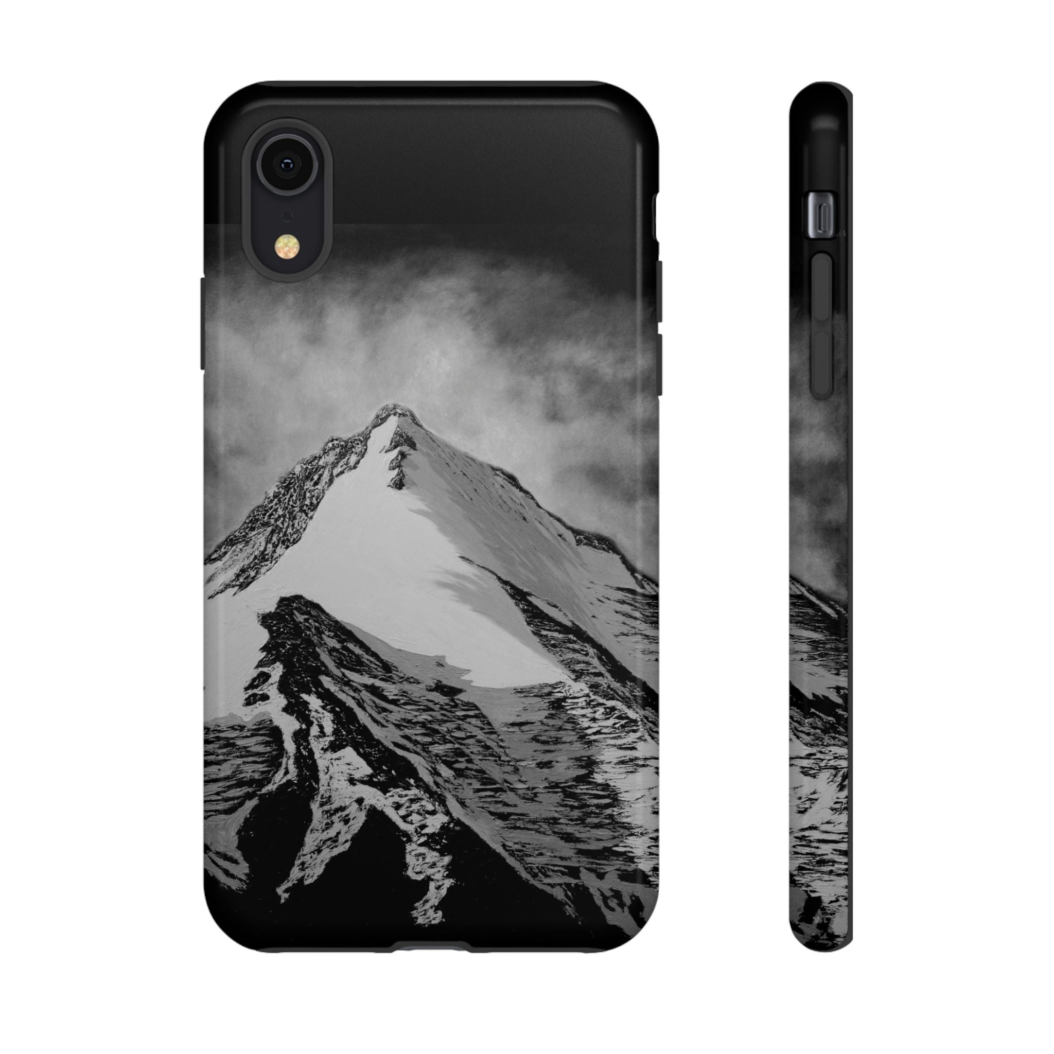 Mountain Peak Phone Case — Black & White Alpine Protective Case