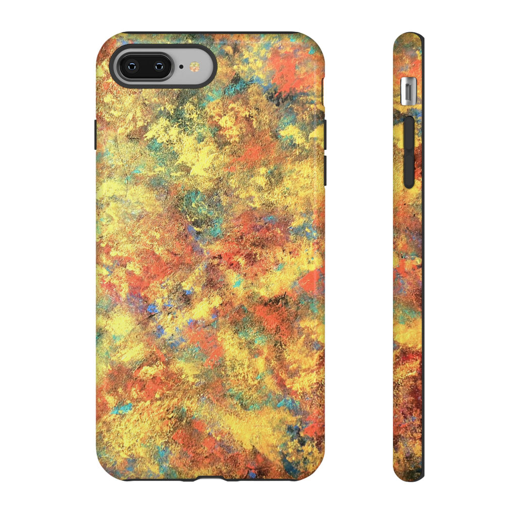 Abstract Autumn Marble Phone Case — Protective iPhone Cover with Warm Fall Colors