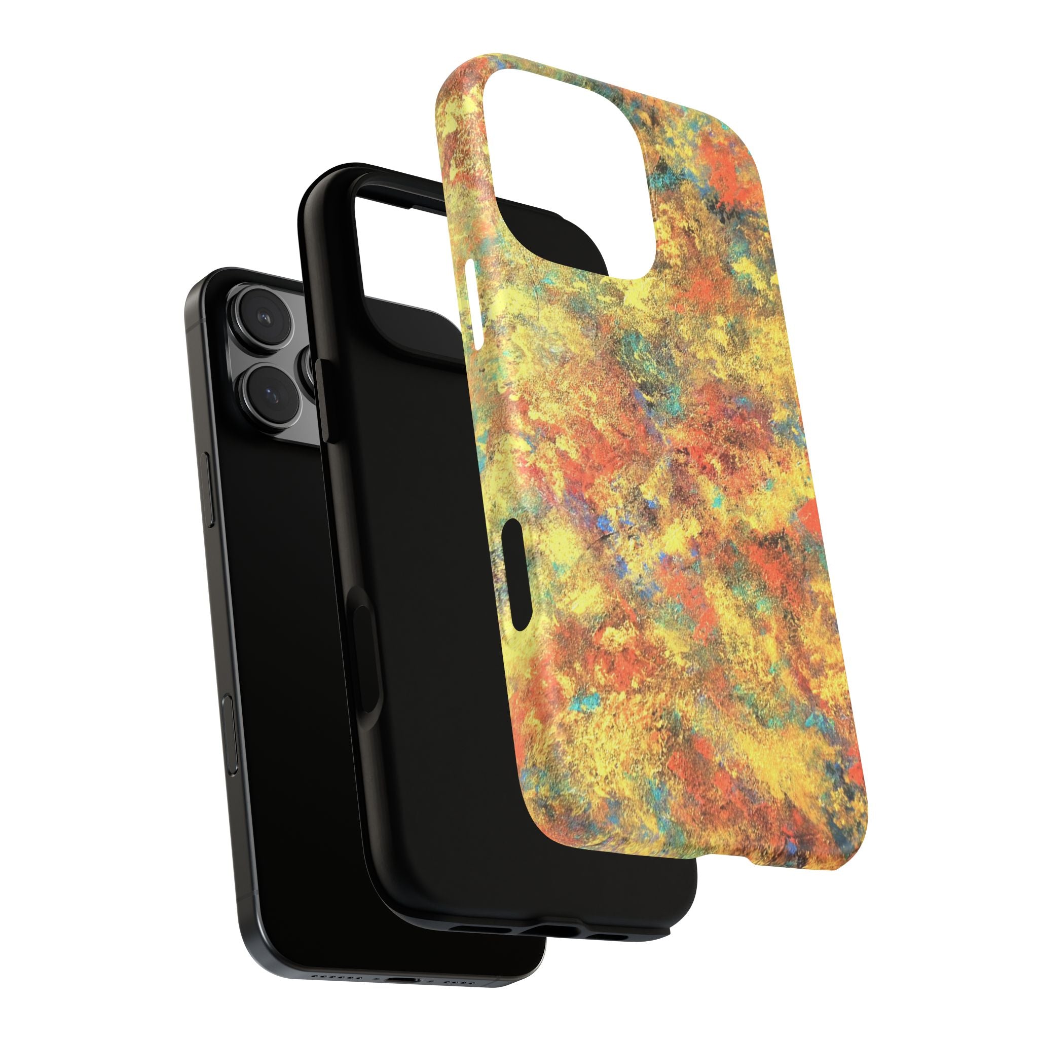 Abstract Autumn Marble Phone Case — Protective iPhone Cover with Warm Fall Colors