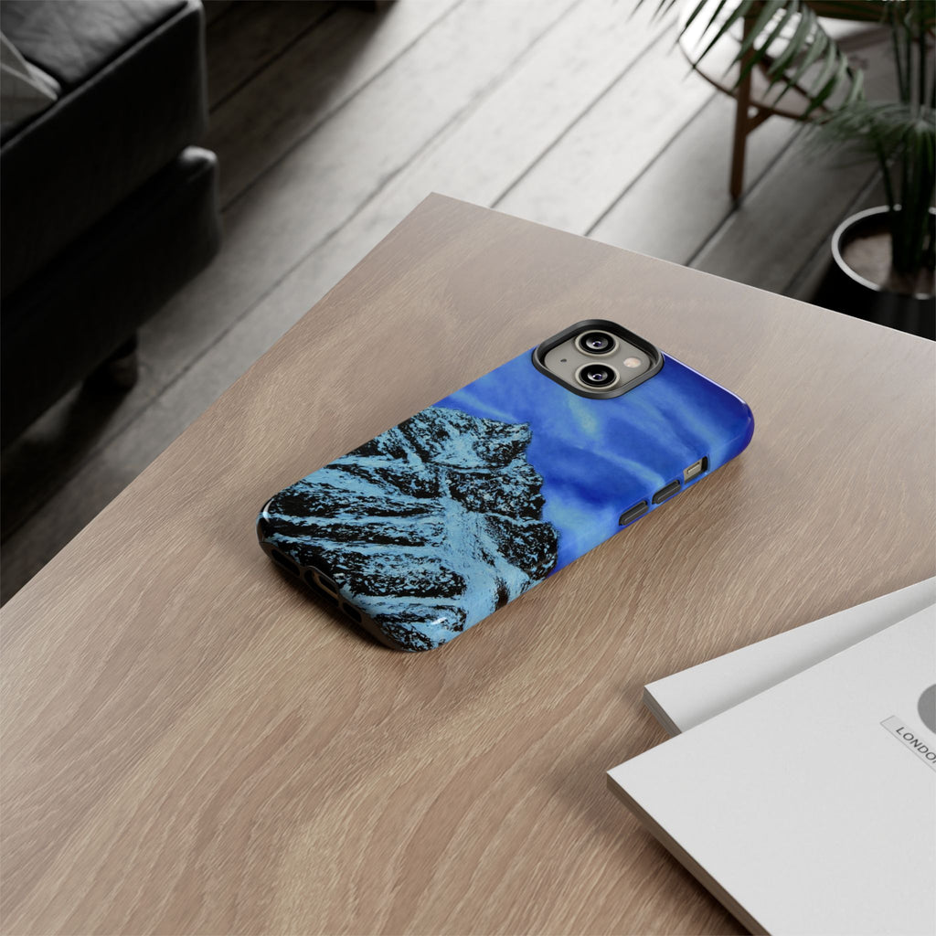 Mountain Peak Blue Tough Phone Case — Rugged Protective iPhone Cover