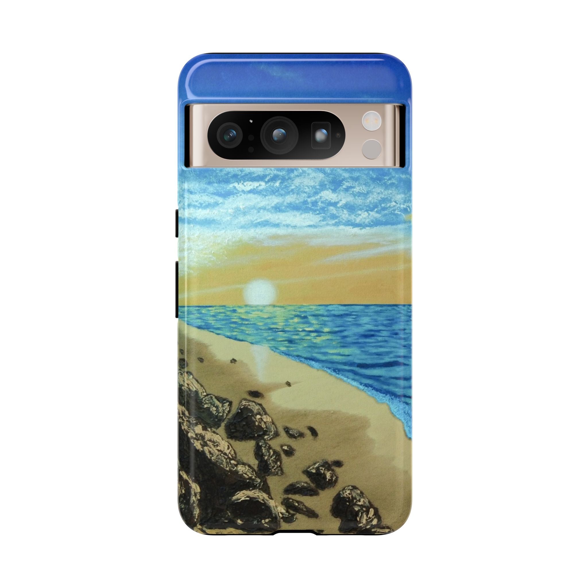 Beach Sunset Phone Case — Protective Tough Case with Coastal Shoreline Design