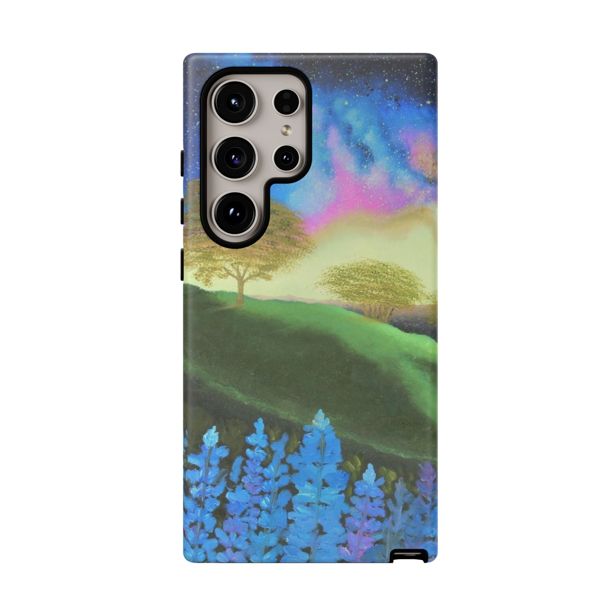 Aurora Nightscape Phone Case — Galaxy Meadow Protective Case