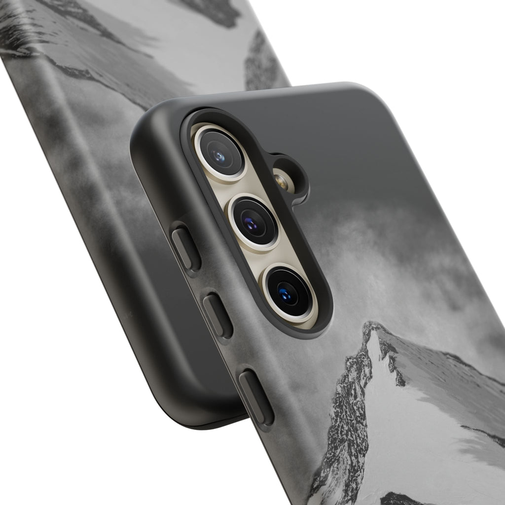 Mountain Peak Phone Case — Black & White Alpine Protective Case