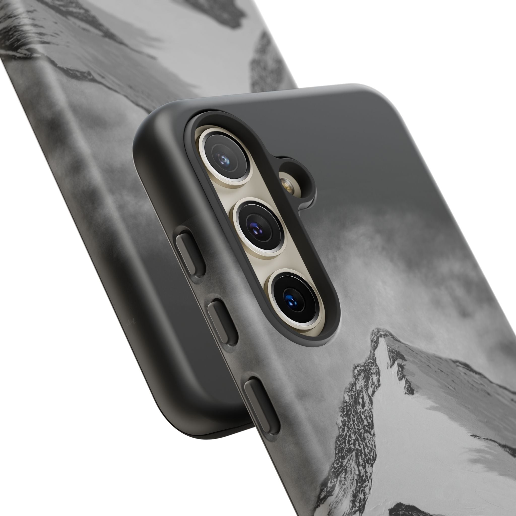 Mountain Peak Phone Case — Black & White Alpine Protective Case
