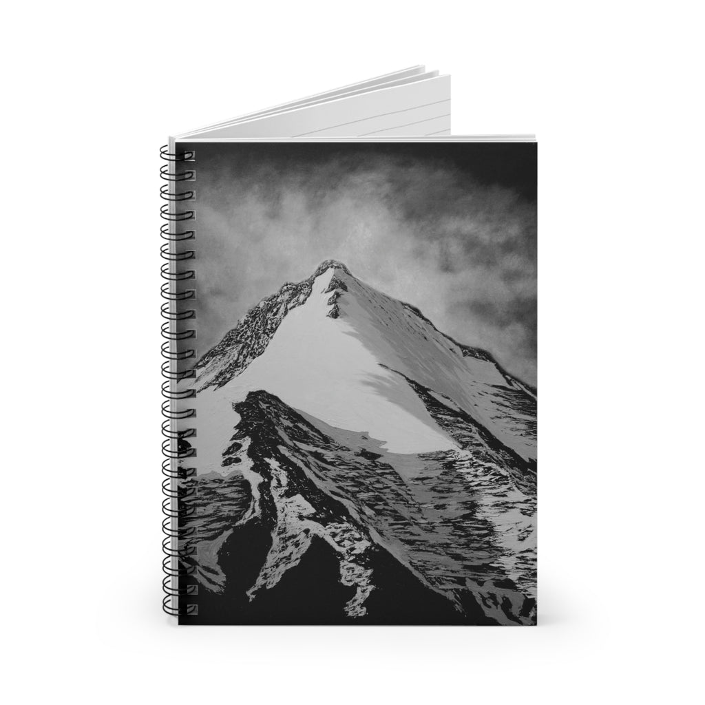 Mountain Peak Black & White Spiral Notebook — Ruled Journal for Notes, Travel & Outdoor Lovers