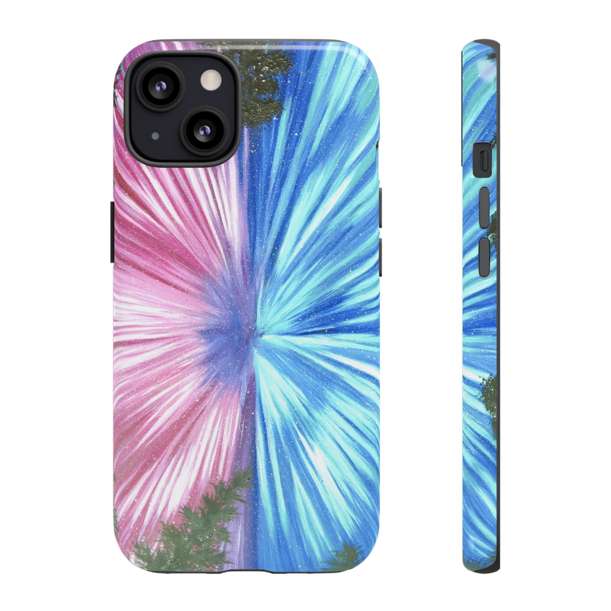 Phone Case — Pink & Blue Burst Tough Protective Case