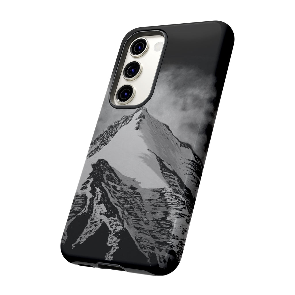 Mountain Peak Phone Case — Black & White Alpine Protective Case