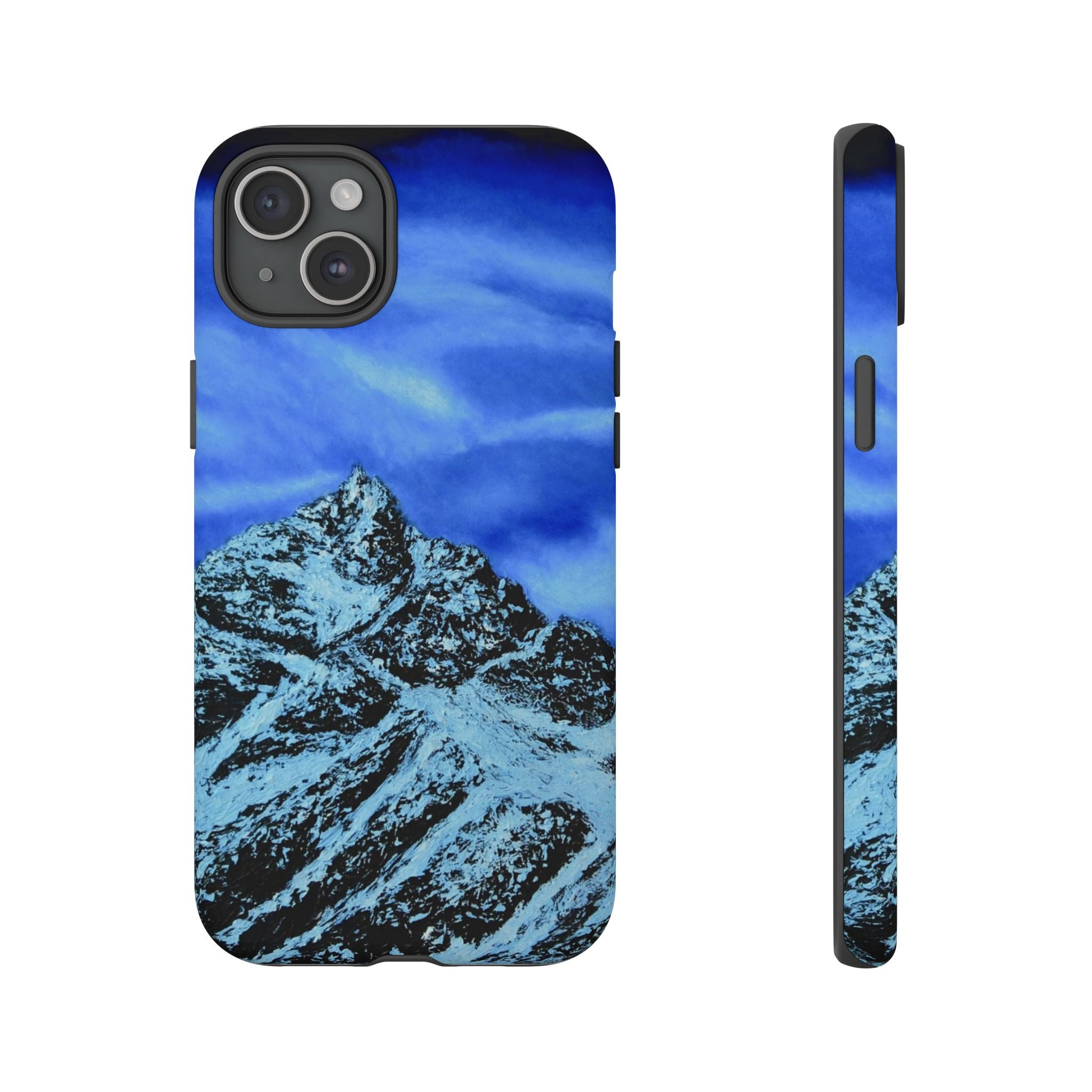 Mountain Peak Blue Tough Phone Case — Rugged Protective iPhone Cover
