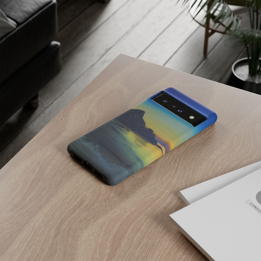 Sunset Cove Phone Case — Durable Protective Tough Case with Tranquil Beach Landscape