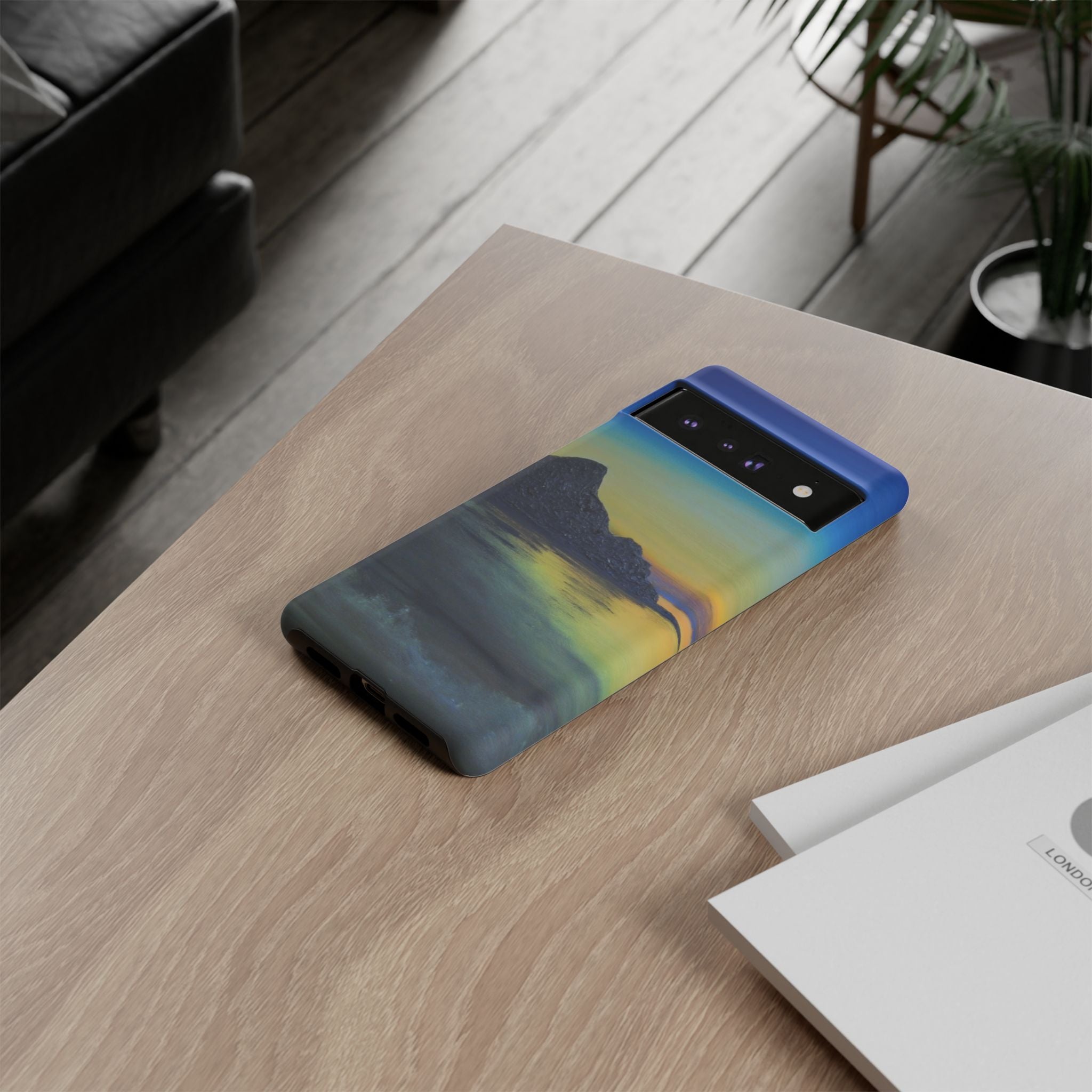 Sunset Cove Phone Case — Durable Protective Tough Case with Tranquil Beach Landscape
