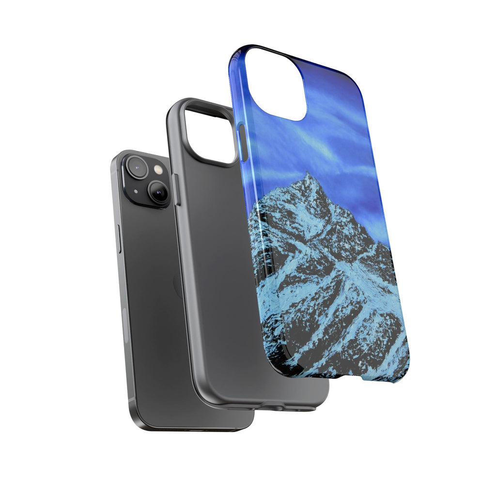 Mountain Peak Blue Tough Phone Case — Rugged Protective iPhone Cover