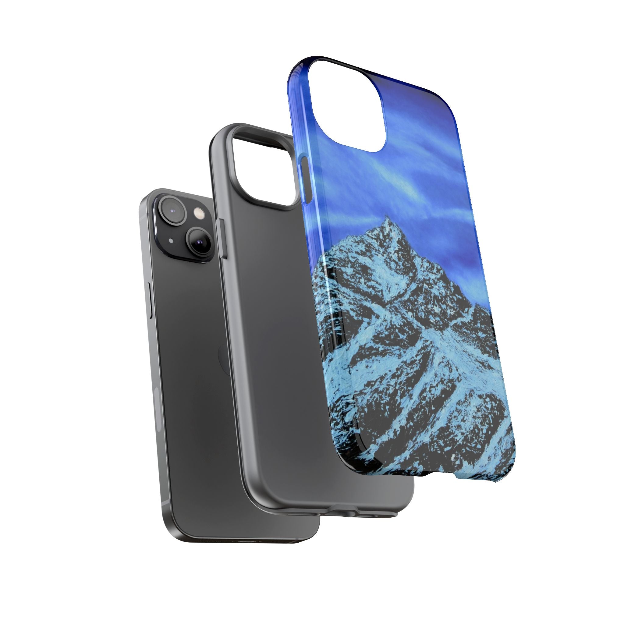 Mountain Peak Blue Tough Phone Case — Rugged Protective iPhone Cover