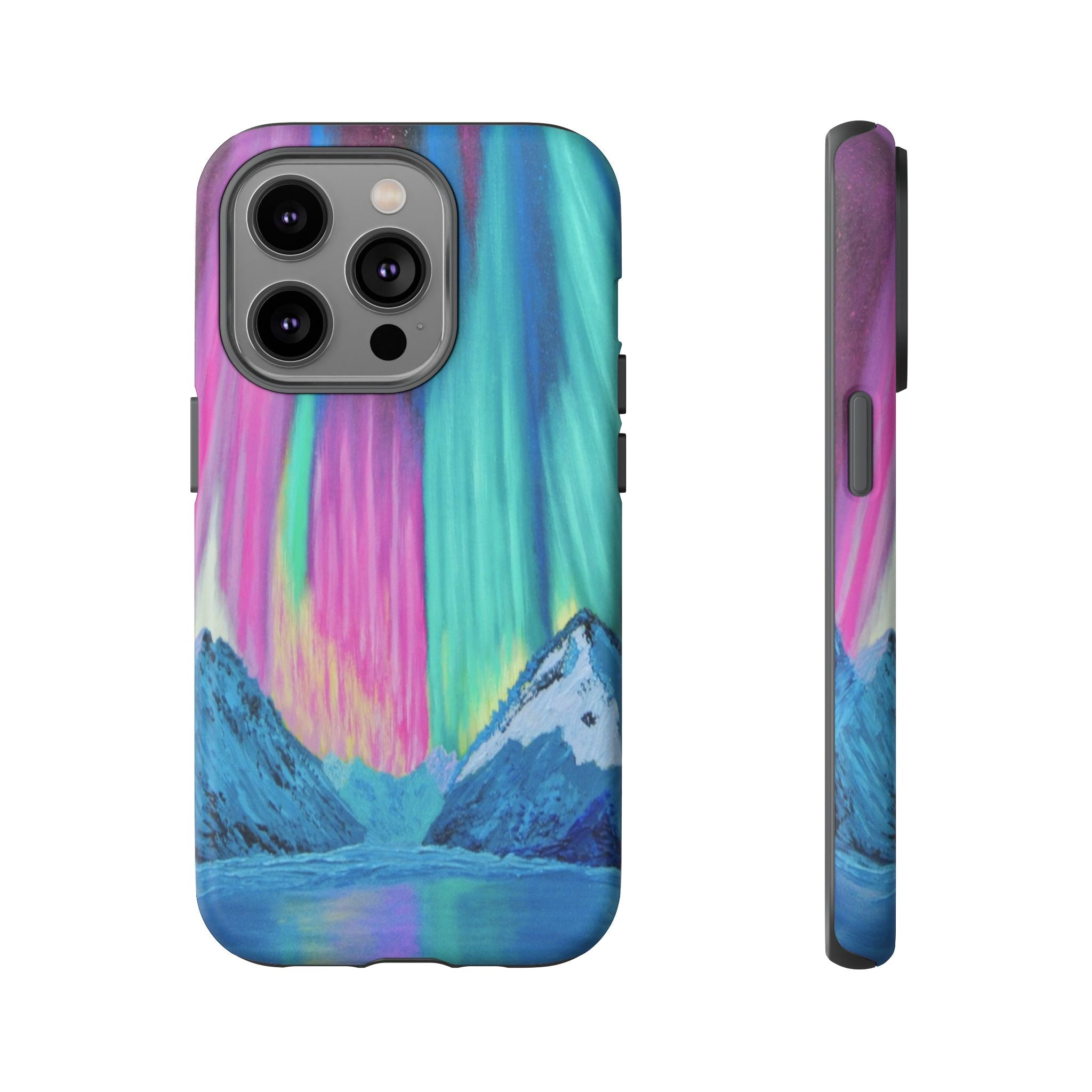 Aurora Mountain Tough Phone Case — Northern Lights Protective iPhone Cover